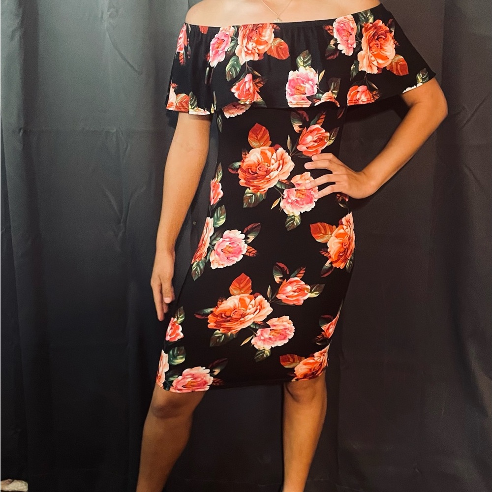 Floral knee length dress